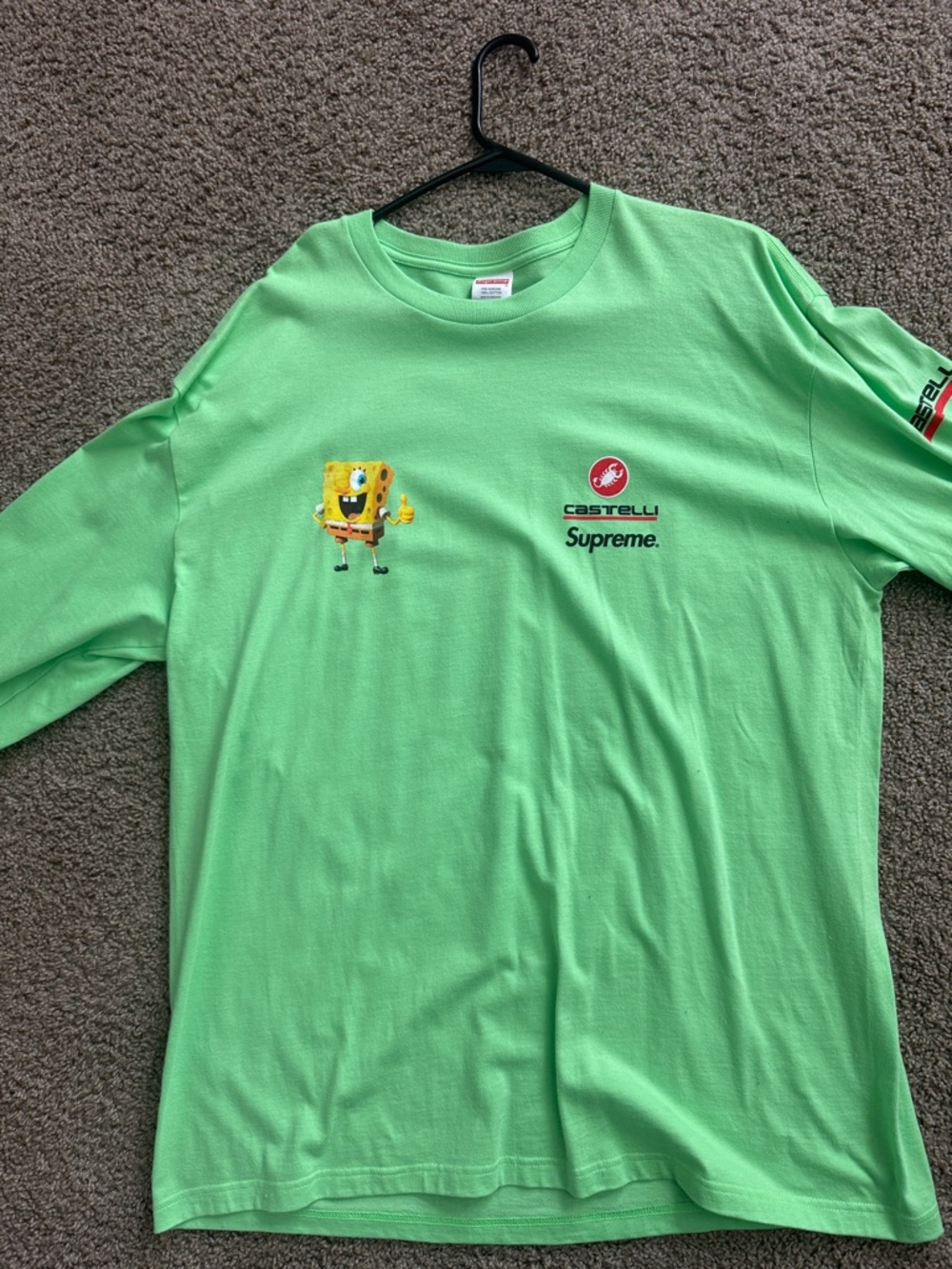 Supreme Lime Green SpongeBob Longsleeve Tee